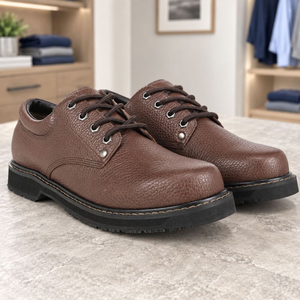 Dr. Scholl’s Harrington II Slip Resistant Brown Leather Oxford | SIZE 9.5